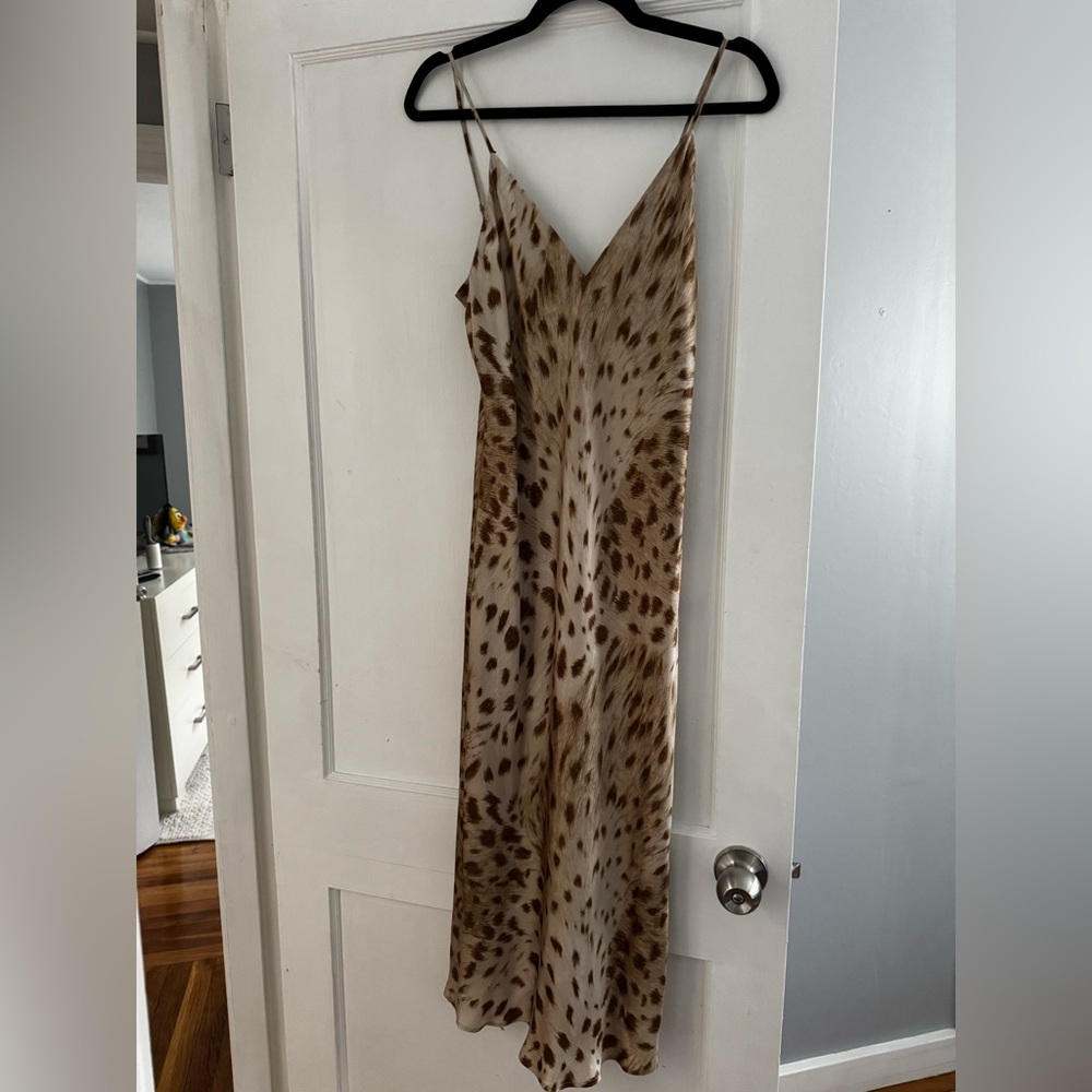 L’agence leopard print silk slip dress size 6